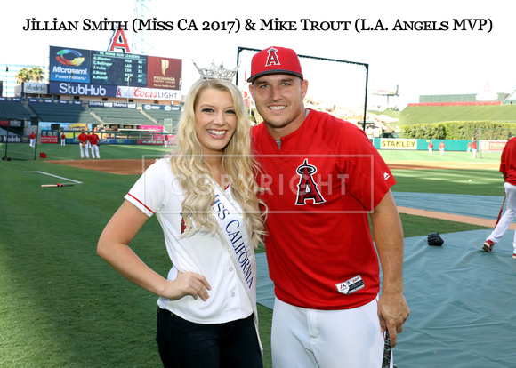 Jillian Smith (Miss CA 2017), Mike Trout (Angels MVP)