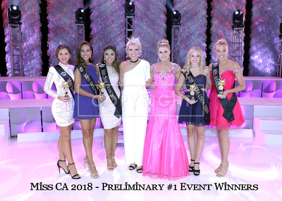 Miss CA 2018 - Preliminary #1 Award Winners