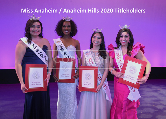 Miss Anaheim/Anaheim Hills 2020 Titleholders